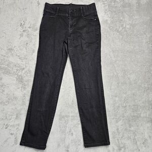 Nine West Black High Rise Straight Leg Jeans Size 8 Stretch Denim Excellent Cond